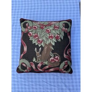 Tapestry Pillow‎ Rabbit Tree French Country Tapisserie Tapestry France Easter
